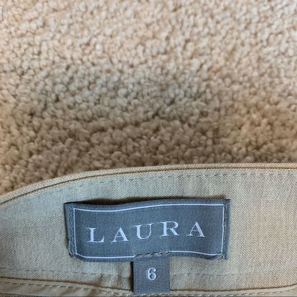 Laura beige stretchy dress pant trousers Sz 6 - Picture 6 of 11